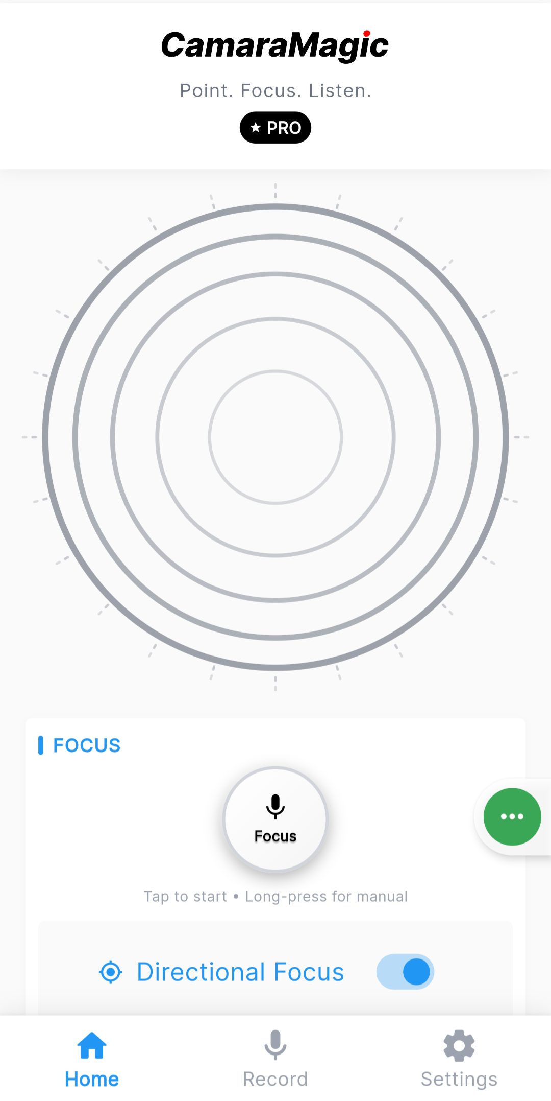 CamaraMagic Home Screen